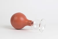 Glass suction cup with rubber suction bulb: 3.9 centimeters in diameter